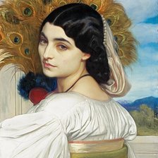 Схема вышивки «Девушка с веером»