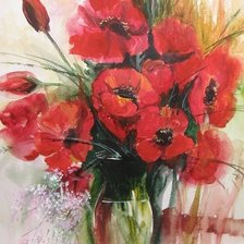 Схема вышивки «Букет маков»