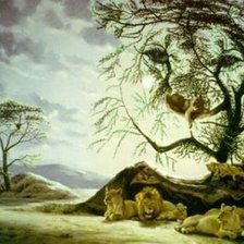 Схема вышивки «paisaje leones....»