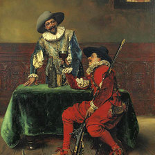 Схема вышивки «охотники»