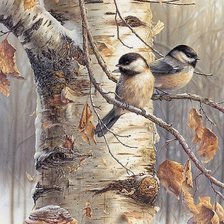 Схема вышивки «Синички»