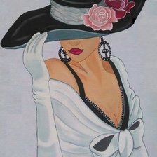 Схема вышивки «незнакомка в шляпе»