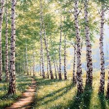 Схема вышивки «Березы»