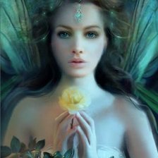 Схема вышивки «angel y rosa amarilla»