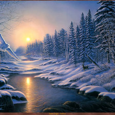 Схема вышивки «Зимний полёт»