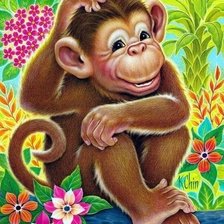 Схема вышивки «обезьянка»