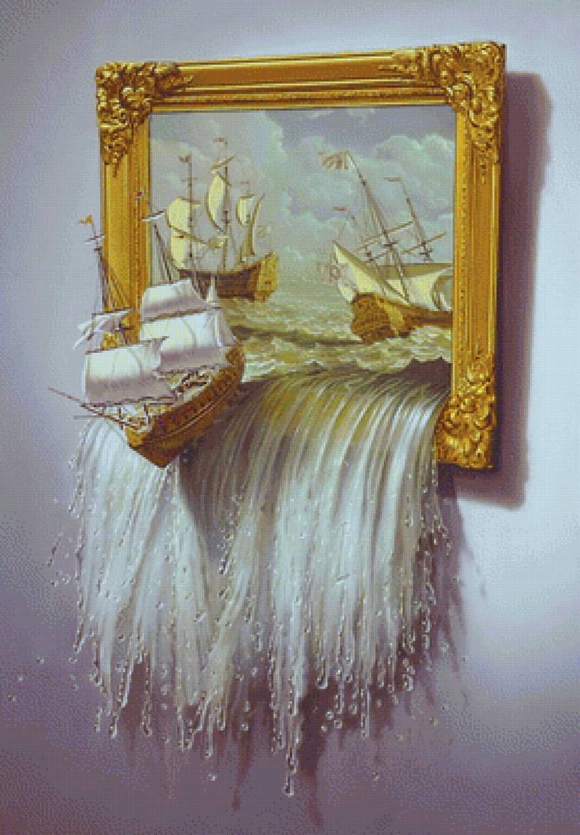 на всех парусах - парусник, пейзаж, корабль, марина, волны, волна, море - предпросмотр