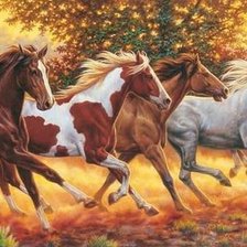 Схема вышивки «Лошади»