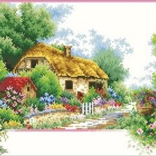 Схема вышивки «дачный домик»