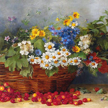 Схема вышивки «Натюрморт с черешней»