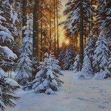 Схема вышивки «Зима в лесу»