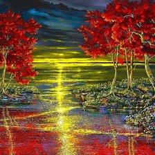 Схема вышивки «пейзаж»