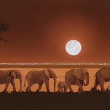 Схема вышивки «слоны в саванне»