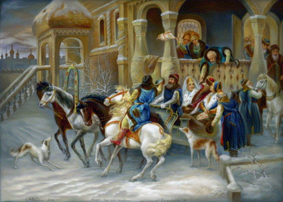 Проводы гостей - миниатюры, царская русь - предпросмотр