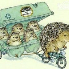 Схема вышивки «Ёжики на прогулке»