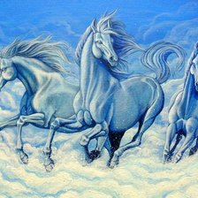 Схема вышивки «кони»