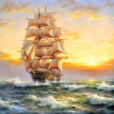 Схема вышивки «парусник»