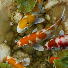 Схема вышивки «Карпы»