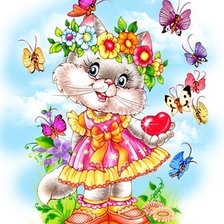 Схема вышивки «в окружении бабочек»