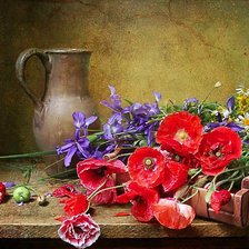 Схема вышивки «Натюрморт с полевыми цветами.»