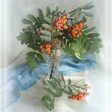 Схема вышивки «Нежный букет с рябиной»