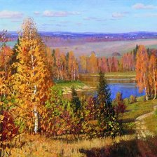 Схема вышивки «Красивая осень по картине Бродской Л.И.»