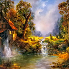 Схема вышивки «Старая мельница»