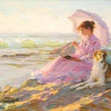 Схема вышивки «Дама с собакой»