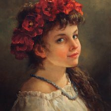 Схема вышивки «Девочка с венком из маков»