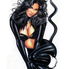 Схема вышивки «женщина- кошка»