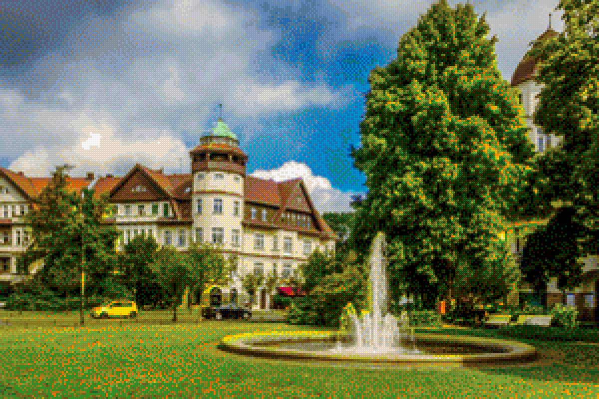 фонтан в Берлине - старинная улица, фонтан - предпросмотр