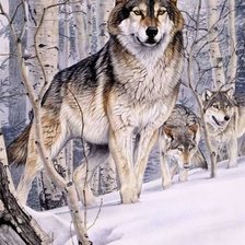 Схема вышивки «Волки»