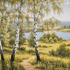 Схема вышивки «березы»