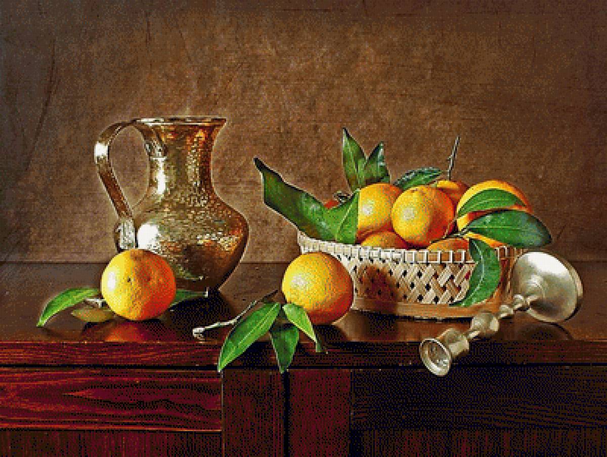 Натюрморт с апельсинами. - апельсины, натюрморт. - предпросмотр
