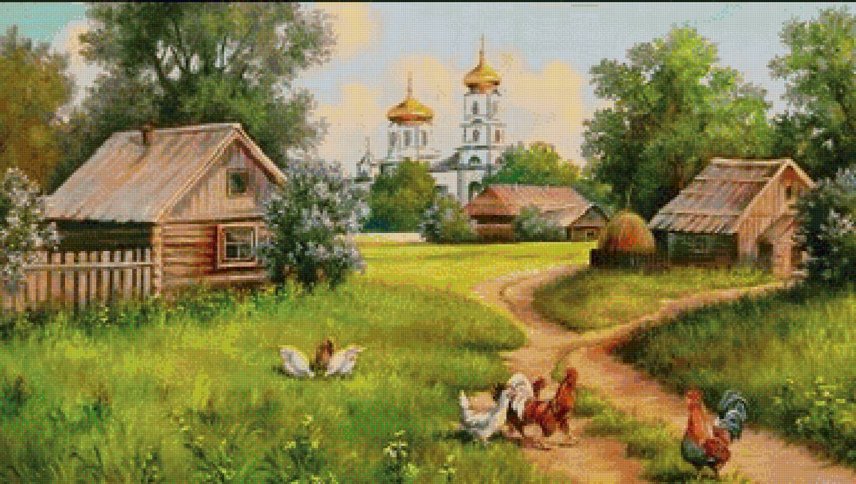 Деревня - деревня, лето, куры - предпросмотр