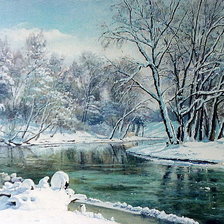 Схема вышивки «Зимний лес по картине Г. Кириченко»