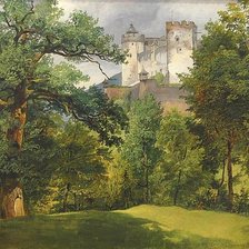 Схема вышивки «Худ. Фридрих Август Маттиас Гауэрманн. Пейзаж со старым замком.»