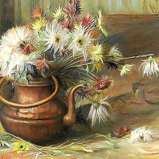 Схема вышивки «Худ.Barraud, Aurele-Rene. Натюрморт с цветами и чайником.»