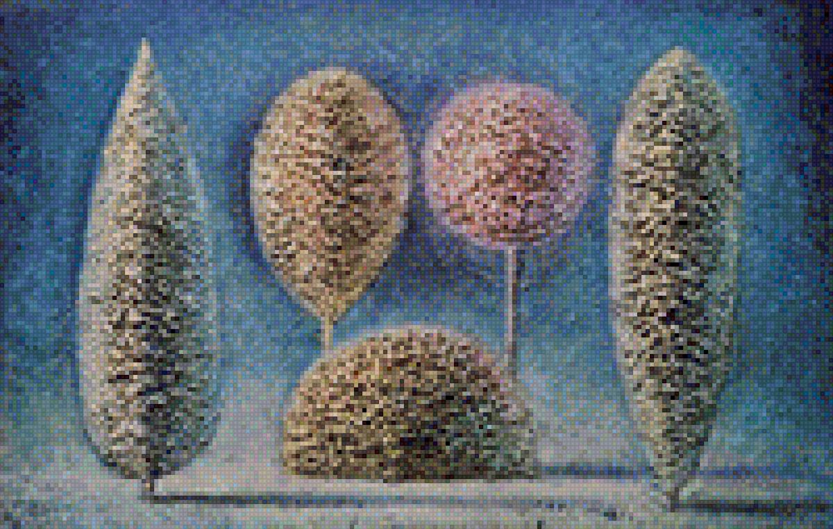 Юло Соостер "Пейзаж с можжевельниками" - предпросмотр