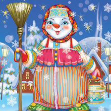 Схема вышивки «снеговик»