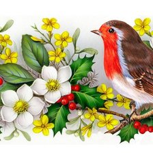 Схема вышивки «птичка»