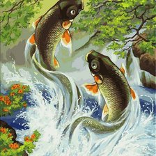 Схема вышивки «Танцующие рыбки»