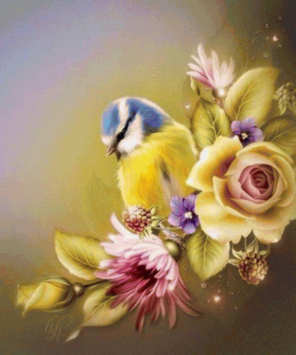 sýkorka,kvety - предпросмотр