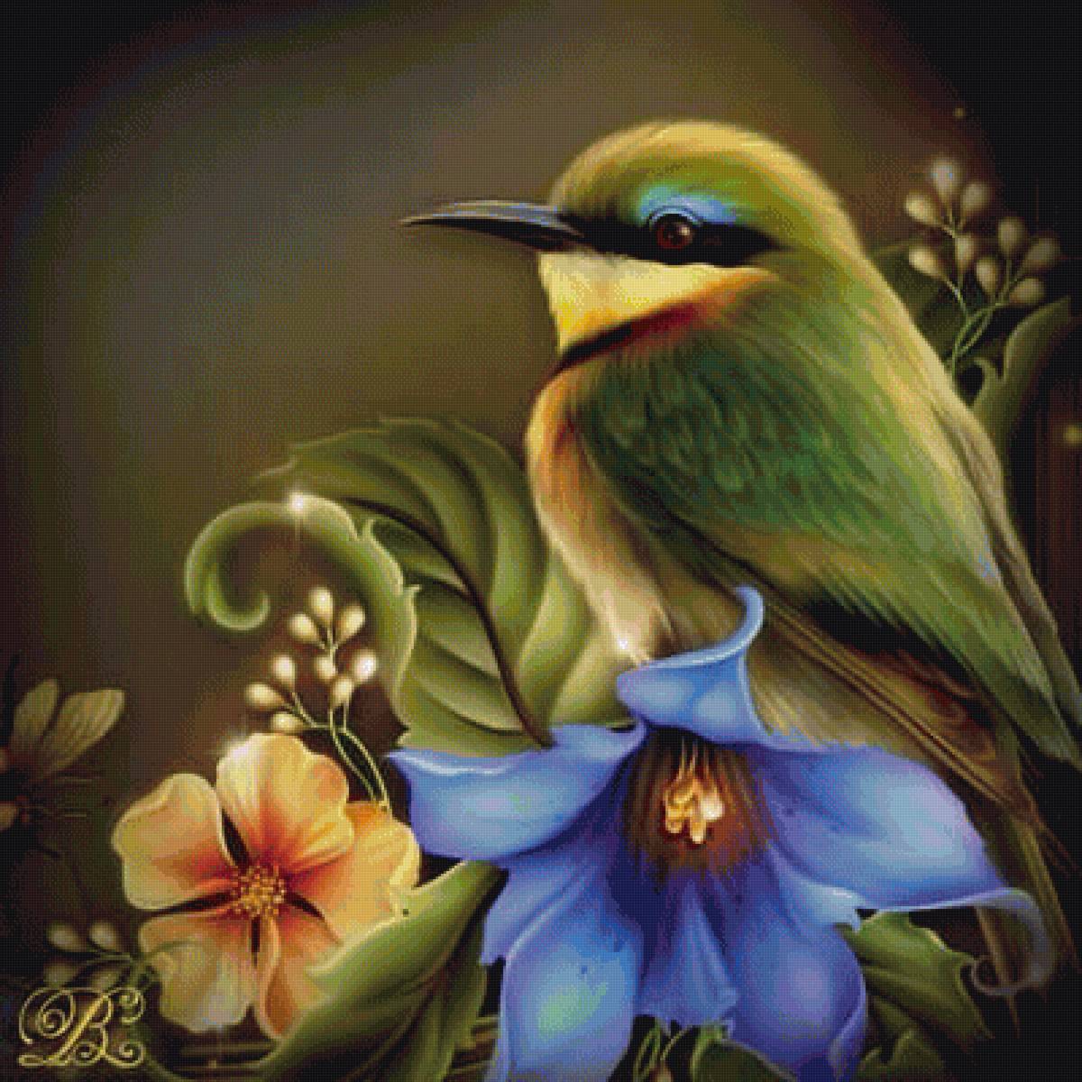 kvety,vták - предпросмотр