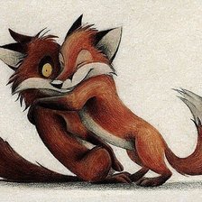 лисы обнимаются