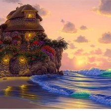 Схема вышивки «дом у моря»