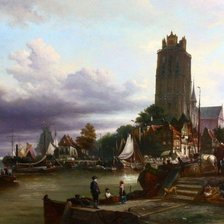 Схема вышивки «город у воды»