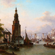 Схема вышивки «город у реки»