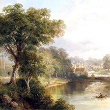 Схема вышивки «река в лесу»