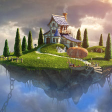 Схема вышивки «Парящий остров»